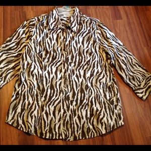 Kim Rogers Women's Zebra Animal Print Blouse